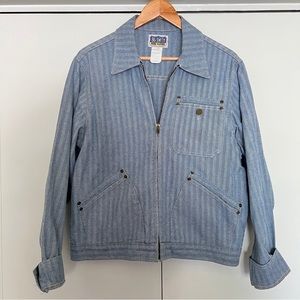 Big Smith Work Wear Denim Jacket with subtle stripes Sz M